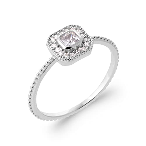 Bague en argent 925 rhodié anti-ternissement avec brillants Tata Gisèle