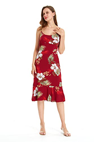 Image of Matchable Family Hawaiian Luau Men Women Girl Boy Clothes in Pineapple Garden Burgundy