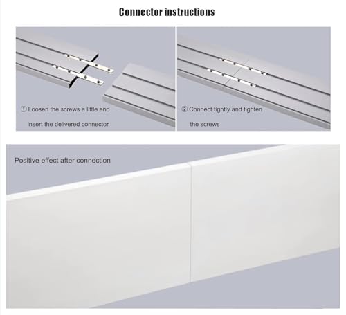 Panel de cortina opaca tipo cornisa de aluminio con montaje en techo de 190 cm 8