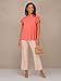 Adrianna Papell Women's Pleated Knit Double Sleeve Top, Sugar Coral/Ivory Broken Dot