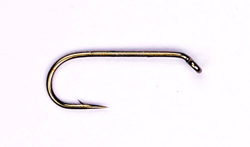 Daiichi Premium Dry Fly Hook, Wide-Gape, Down-Eye, 1X-Fine Wire, Mini-Barb, Bronze, 1 Piece