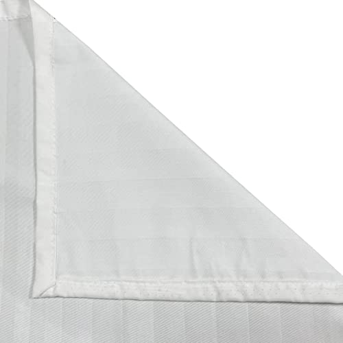 Image of Swayam 100% Cotton Double Bedsheet with 2 Pillow Covers | 300 TC Soft Breathable Bed Sheet | Striped Printed | Size 90 x 108 inch | Comfortable & Durable for Bedroom - White