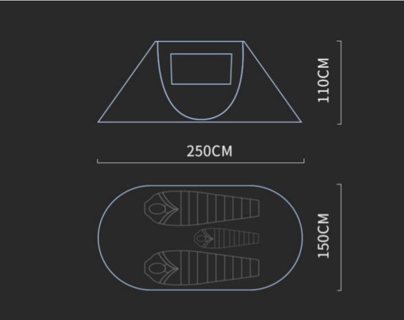 Carpa para camping automática pop up para 2 personas miniatura 2