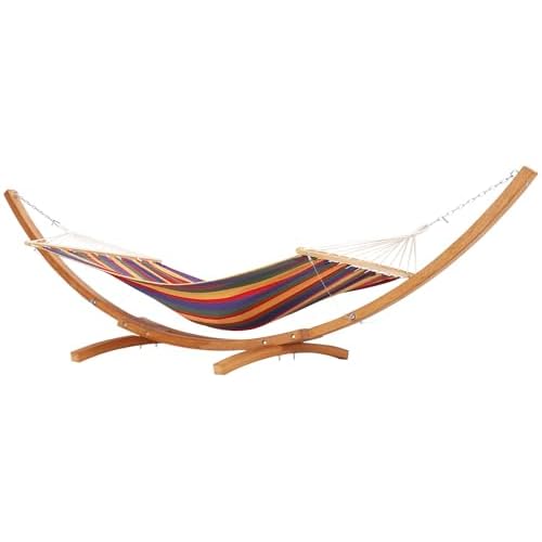 Garvee Wood Hammock Stand Only, Wood Hammock Stand, Weatherproof Outdoor Hammock with Stand for Patio Backyard Indoor, Max 330 LBS, Curved