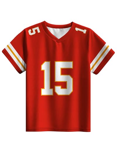 Boys #26 Football Jersey Kids 6-12Years Shirt Youth Athletic Sports Jersey for Practice Red
