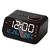 Feeshoppher Funkuhr LED Wecker Radio Digitaler Wecker Radios FM Radios Uhr mit digitalem Kalender...