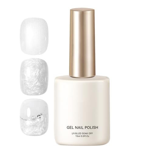 Gel Nagellack | Langlebiger Gellack Für Naturnägel,15ml Weißer Perlmutt Lack,Für Frauen DIY Liebhaber Heimsalon Maniküre Und Pediküre