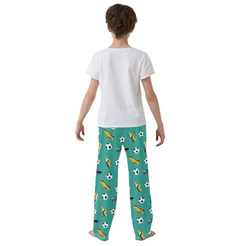 Boys' Pants Soccer Ball Shoes Green Long Bottoms Jogger Pants Elastic Waist Trousers with Pockets S-XL3