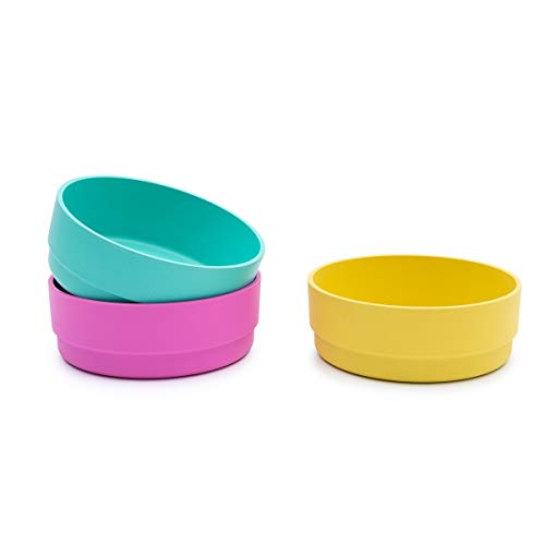 Bobo&Boo Plant-Based Colorful Kids Bowls - Dishwasher And Microwave Safe - Set Of 3 - Melamine-Free And Bpa Free – Baby Bowls And Toddler Dish Sets For Boys And Girls - Tropical #TOP7