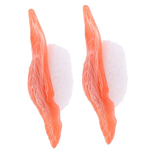 Luxshiny 2 Piezas Imanes de Salmón para Refrigerador Decoración para Cocina Adhesivos y Prácticos Simulación de Sushi de Usar