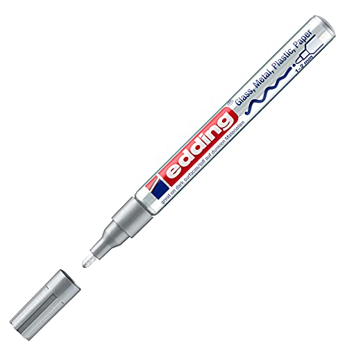 Edding 751 feutre peinture brillante argent etanche pour dessin et coloriage opaque