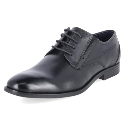 Image of bugatti Men's Business Leather Derby Shoes with Elasticated Comfort Width