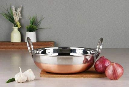 Image of BLeaf Stainless Steel-Copper Bottom Kadhai /Frying Kadhai