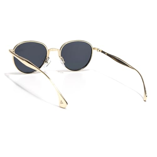 Image of Voyage Round Polarized Sunglasses for Men & Women (Black Lens | Black Frame - MG7609)