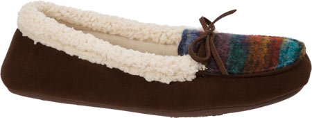 Dearfoams Women's Multi Fabrication Moccasin Slipper - Zapatillas por casa Mocasin, Plantilla Memory Foam. Puedes Usar Dentro y Fuera de casa (Warm Combo, 38)