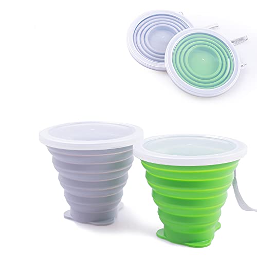LYY Faltbarer Becher, zusammenklappbare Silikonbecher mit...
