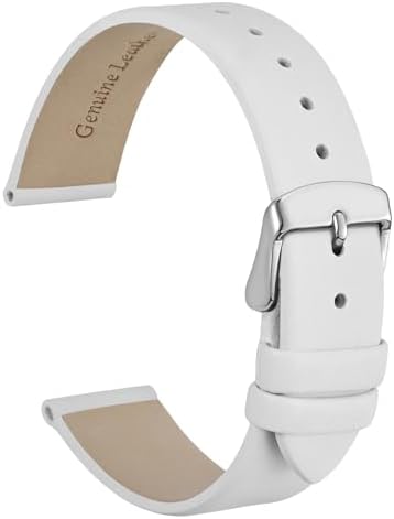 （21:30時点） [WOCCI] 本革時計バンド 20mm カーフレザー 腕時計交換ベルト ホワイト シルバーバックル