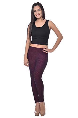 Image of Frenchtrendz Women's Cotton Spandex Jacquard Stretchable Slim Fit Jegging with Back Pockets