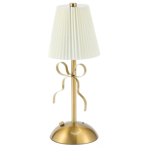 Lámpara de Mesa Bow Dorada para Niñas 12 Pulgadas