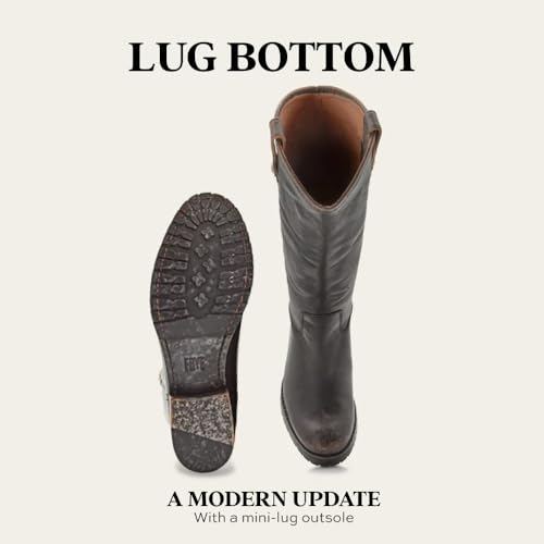 Image of Frye Melissa Button 2 Equestrian-Inspired Tall Boots for Women Made from Hard-Wearing Vintage Leather with Antique Metal Hardware and Leather Outsole - 15 inch Shaft Height