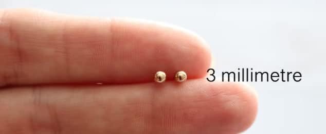 Miniatura 6 de Pendientes de Tuerca Pequeña de Bola para Mujer, Pendientes Delicados de 2mm 3mm 4mm para Cartílago, Hélice, Segundo Lobule, Piercing de Acero
