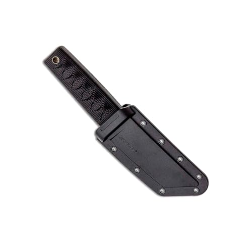 Image of Cold Steel Kyoto 3.25 inch Durable Compact 8Cr13MoV Stainless Steel Fixed Blade Tanto Outdoor Hunting Utility Knife, 3 3 /8 inch Textured Kray-Ex Handle, Sheath Included