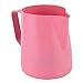 SONK Schaumkrug Schaumbecher Kaffeeweißer Ausgießer Milchbecher Milchkännchen Krug aus Metall Schaumkrug aus umweltfreundlichem Edelstahl für Küchencafés(Pink)
