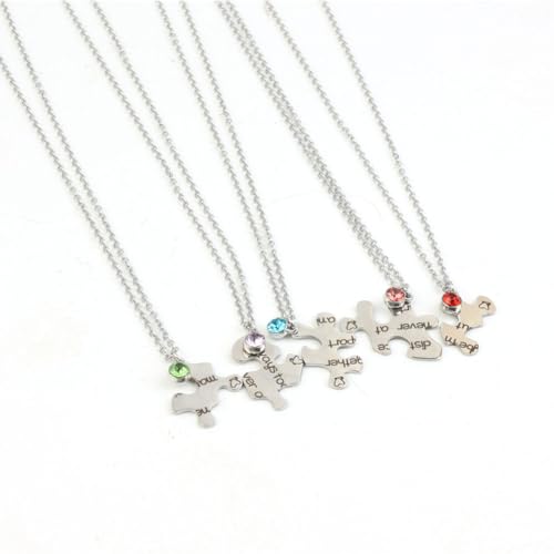 BFF Necklace for 5 6 Stainless Steel Friendship Puzzle Sister Necklace2
