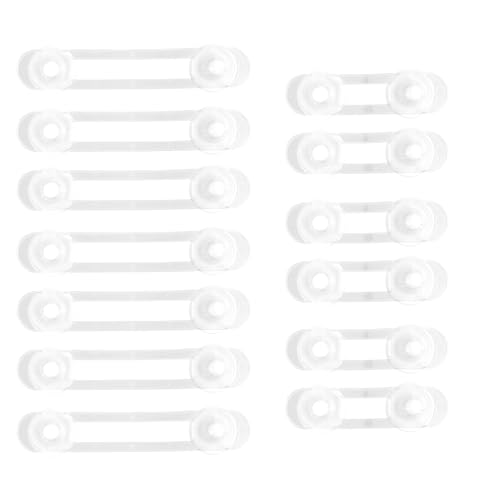 14 pezzi di sicurezza per mobili e cassetti, 8 lunghi + 6 corti, serrature per armadi e cassetti senza foratura, con colla, sicurezza per neonati e bambini, trasparente
