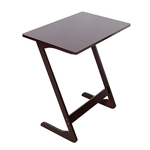 Binlin Bamboo Sofa Side Table,Z-Shape Bamboo Snack Laptop Desk Night Stand Couch Side Table Moveable Stand in Living Room for Eating Working Writing Home Office Furniture
