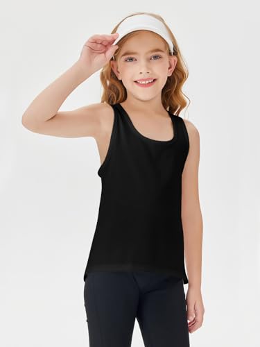 Haloumoning Girls Athletic Tank Tops Racerback Sleeveless Dry Fit Active Sports Running Yoga Shirts2