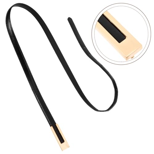 Women Thin PU Leather Belt Skinny Faux Leather Belt for Jeans Dress with Golden Buckle4
