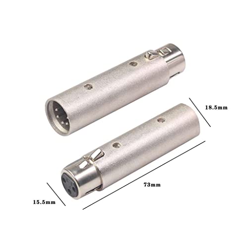 Hellery Zinklegering XLR Mannelijk Aan Mannelijke & Xlr Vrouwelijke naar Vrouwelijke Adapterstekker, Zilver - Image 8