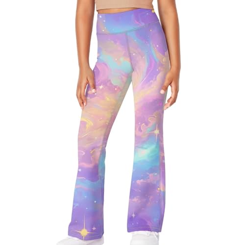 Blending Girls 's Flare Yoga Pants High Waisted Bootcut Leggings for Girls Workout Leggings Bell Bottom Pants4