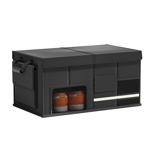 AAJUNp Organizador Maletero para Cupra Terramar VZ (Expected 2024),Caja De Almacenamiento Plegable con Compartimentos Ajustables Y Bolsillos Laterales,Bolsa Antideslizante Resistente,Black