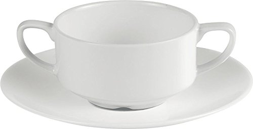 Porcelite Connoisseur T1026 Handled Soup Cup, 25 cL/8 oz. (Pack of 6)