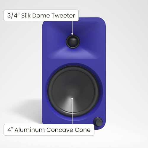 Image of Kanto ORA4 140W Powered Reference Speakers with Bluetooth 5.0 and USB-C Input | 4 inch Woofers with Deep Bass Extension | Bi-Amplified | 80 Hz Automatic Crossover | Reference Quality Sound | Pair | Purple