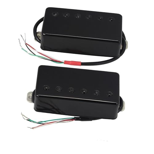 エレキギターのピックアップパーツ 2 個セラミックマグネットエレキギターハムバッカーピックアップネックとブリッジ LP ピックアップギター部品ブラック/ゴールド(Black)