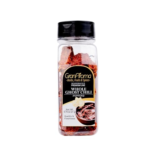 GranAroma Whole Ghost Chili Pepper, Fiery Heat, Seasoning for Curries, Salsas, and Marinades...