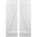 Ekena Millwork ARW102BB518X55WHH Americraft Five 2 Exterior Real Wood Joined Board-n-Batten Shutters w/Z-Bar (Per Pair), 17 1/2"W x 55"H, White