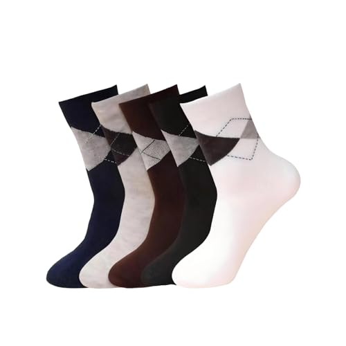 5 Pairs Fashion Cotton Crew Socks for Men Women Soft Breathable Casual Comfortable Multi-Color Socks Set