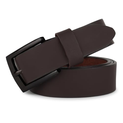 Image of HAYES LONDON Belts for Men Leather Original, Formal & Casual Leather Belt with Solid Metal Curved Buckle