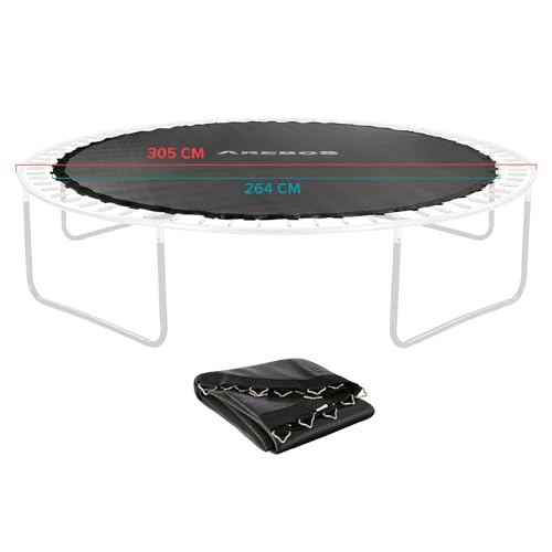 Arebos Lona Protectora para Trampolín Ø 244 cm | Resistente a Roturas y Rayos UV | Lona Impermeable y Protege contra la Intemperie | Negro