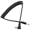 Flash PC Sync Cable, 2.5mm to Male, Screw Lock, Extended Coiled Wire, Flashing, 100cm, Linking Cameras and Flash