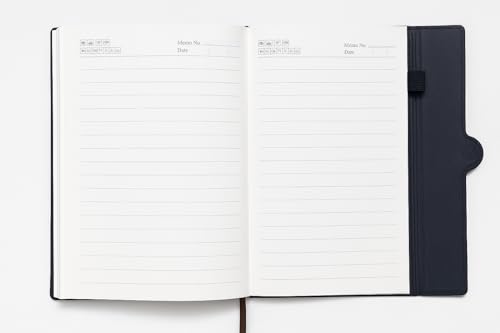 Image of A5 Journal Notebook Diary for Men Women | Office Journal Diary Notebook with Magnetic Flip Lock and Mobile Holder Pocket (200 Ruled Pages, 6 x 8.5 Inches, 80 GSM) (Round Mag. Black)