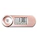 Zegary Biurkowe Elektroniczny mały budzik Termometr Tabela LCD Cyfrowy Kalendarz Zegarowy Wyświetlacz z podświetleniem Zegar Biurko (Color : Pink)