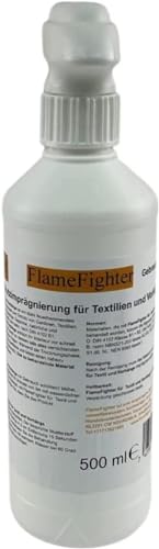 FlameFighter - 500 ml. Brandschutzimprägnierung für Textilien und Vorhänge - Brandschutzmittel - Brandausbreitungstest bestanden - Brandschutzklasse 1 - DIN 4102 B1 möglich