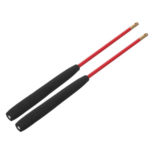 GALPADA Palos de Diábolo Chinos Sólidos Mango Antideslizante, 44,5 Cm, Fibra de Vidrio Cabeza de Cobre y Diseño de Orificio para Malabarismo y Acrobacias, Adecuado para Personas Mayores
