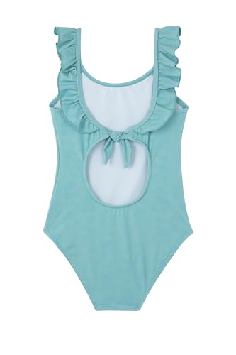 Image of Gottex Kids Textured Square Neck Ruffle One Piece Swimsuit Chlorine Fade Resistant and Built-in UPF UV 50+ Protection