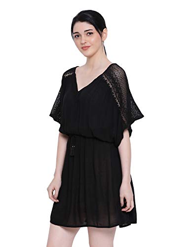 Image of oxolloxo Women's V-Neck Solid A-Line Nightwear Dress